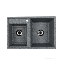 Мойка для кухни Делия 78 DBL 2 чаши серый Aquaton