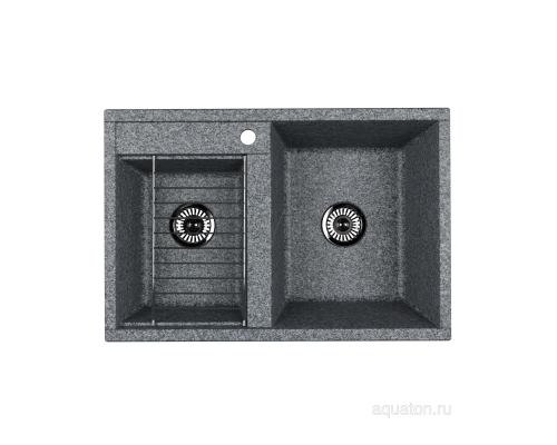 Мойка для кухни Делия 78 DBL 2 чаши серый Aquaton