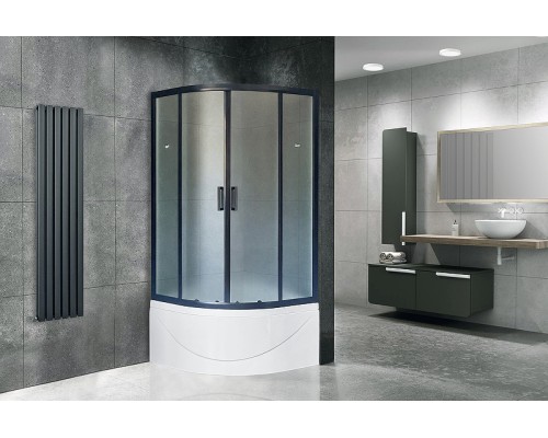 Душевой уголок Royal Bath ВК 100х100 профиль Черный стекло матовое