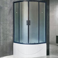 Душевой уголок Royal Bath ВК 100х100 профиль Черный стекло матовое
