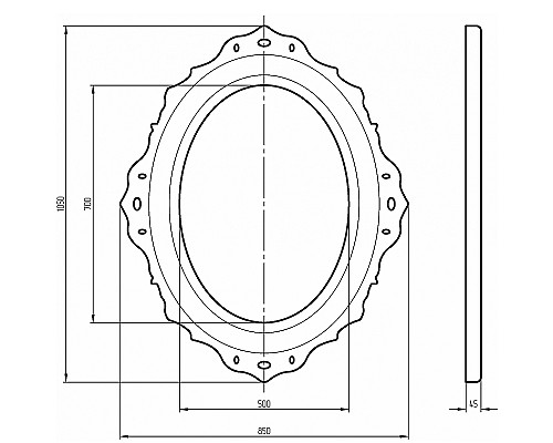 Зеркало Migliore CDB 105 24965 Бронза
