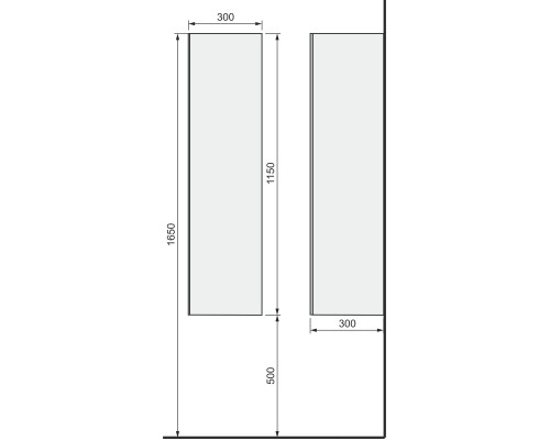 Шкаф пенал Jorno Steal 30 Ste.04.115/P/Da подвесной Древесный аттик Черный