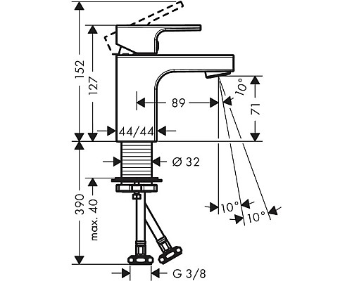 Смеситель для раковины Hansgrohe Vernis Shape 71567000 Хром