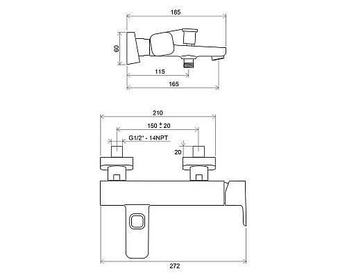 Смеситель для ванны Ravak X070065