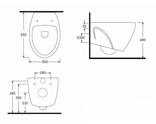 Унитаз биде beWash Helenen 69303601 подвесной Белый глянец с сиденьем Микролифт