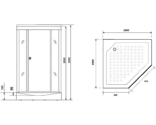 Душевая кабина Niagara Lux 100x100 NG-7702DW без гидромассажа
