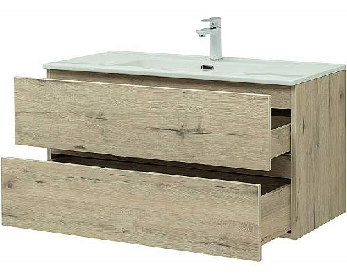 Комплект мебели для ванной Aquanet Алвита New 100 274203 подвесной Дуб веллингтон белый