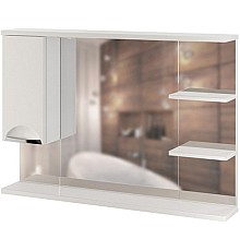 Зеркало со шкафом Mixline Этьен 100 L 540873 с подсветкой Белое