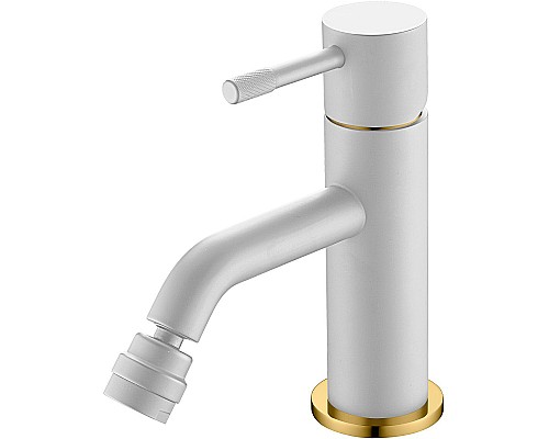Смеситель для биде Boheme Uno 466-WG Белый матовый Золото