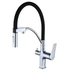 Смеситель для кухни Lemark Comfort Хром Черный