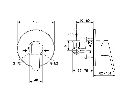 Гигиенический душ со смесителем Ideal Standard Ceraplan B0040AA Хром