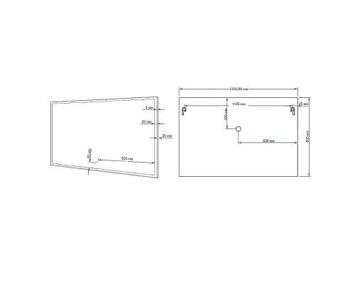 Зеркало Art&Max Arezzo AM-Are-1200-800-DS-FC с подсветкой с сенсорным выключателем Хром