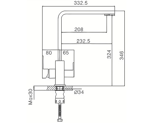 Смеситель для кухни Haiba HB76803-7 Черный матовый Смеситель для кухни Haiba HB76803-7 Черный матовый