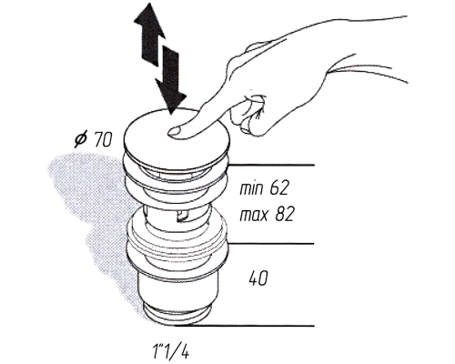 Донный клапан Migliore Ricambi 17954 click-clack Хром