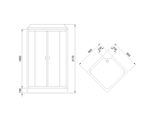 Душевая кабина Royal Bath HP 90x90 с гидромассажем
