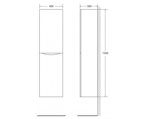 Шкаф подвесной BelBagno FLY-MARINO-1500-2A-SC-CO-P-L