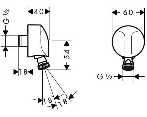 Шланговое подключение для душа Hansgrohe Fixfit E 27505000