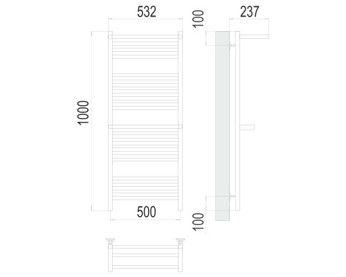 Полотенцесушитель Terminus Стандарт Аврора c 2-мя/п П20 500х1000