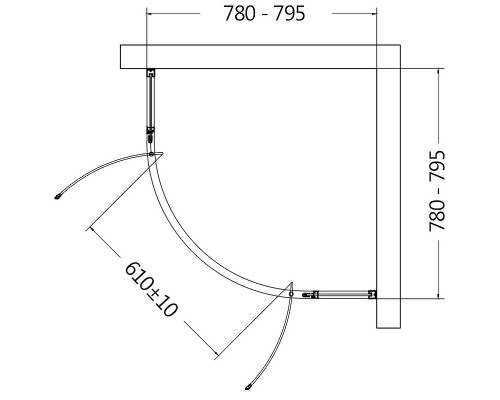 Душевой уголок AQUAme 80x80 профиль Хром стекло прозрачное