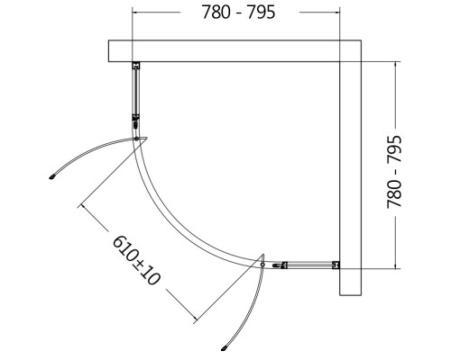 Душевой уголок AQUAme 80x80 профиль Хром стекло прозрачное