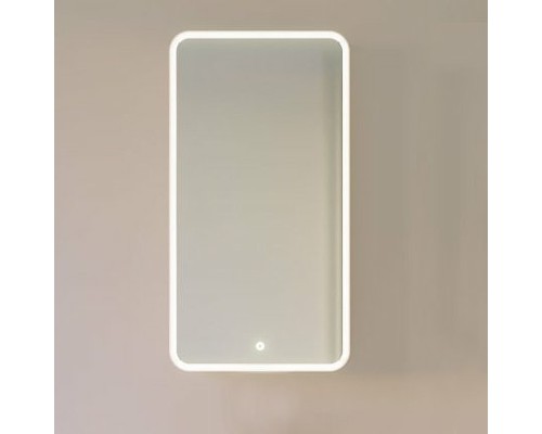 Зеркальный шкаф Jorno Pastel 46 с подсветкой Белый жемчуг