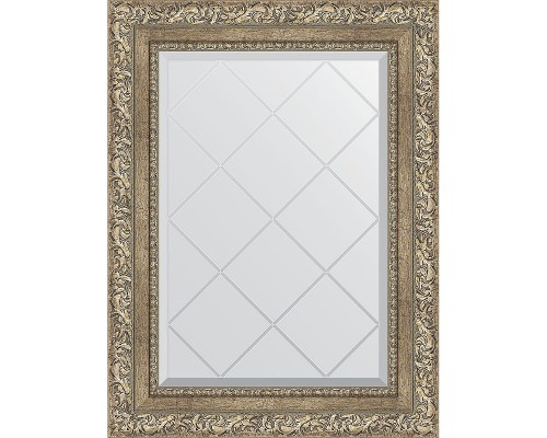 Зеркало Evoform Exclusive-G 72х55 BY 4014 с гравировкой в багетной раме - Виньетка античное серебро 85 мм
