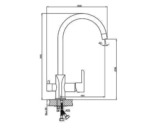 Смеситель для кухни Haiba HB76805-7 Черный матовый Хром