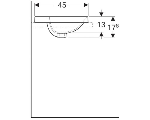Раковина 55 см GEBERIT VariForm 500.720.01.2
