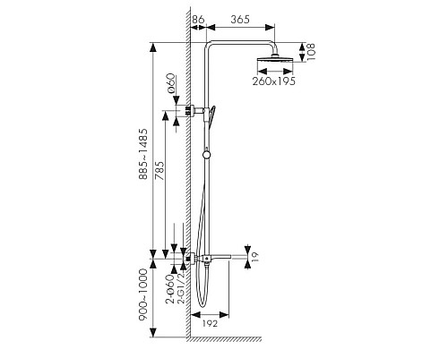 Душевая система с термостатом KAISER Star 02182-2