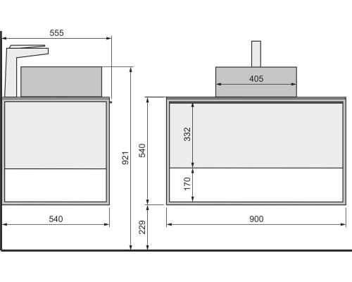 Тумба под раковину Jorno Steal 90 Ste.01.90/P/Da подвесная Древесный аттик Черная