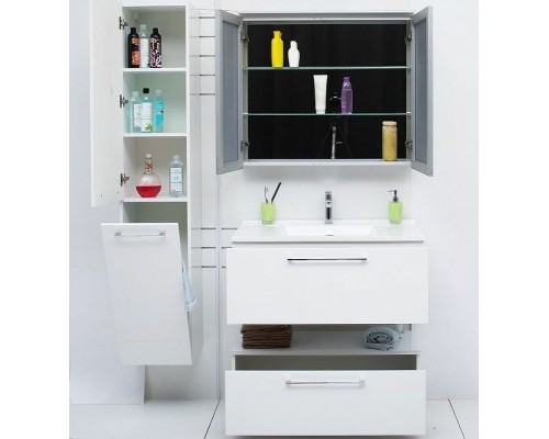 Шкаф пенал De Aqua Токката Тока 1 35 L 167272 подвесной с бельевой корзиной Белый