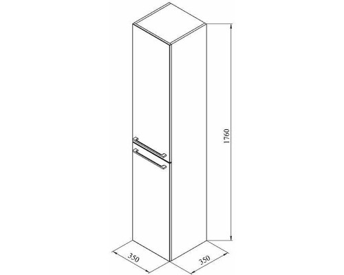 Шкаф пенал De Aqua Токката Тока 1 35 L 167272 подвесной с бельевой корзиной Белый