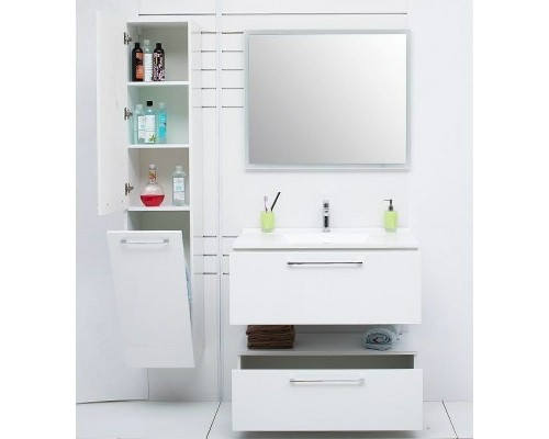 Шкаф пенал De Aqua Токката Тока 1 35 L 167272 подвесной с бельевой корзиной Белый