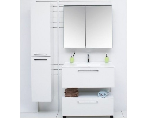 Шкаф пенал De Aqua Токката Тока 1 35 L 167272 подвесной с бельевой корзиной Белый