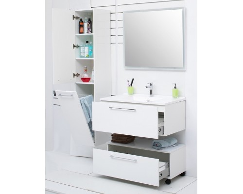 Шкаф пенал De Aqua Токката Тока 1 35 L 167272 подвесной с бельевой корзиной Белый