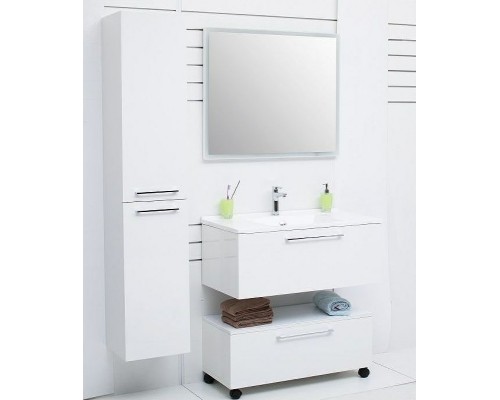 Шкаф пенал De Aqua Токката Тока 1 35 L 167272 подвесной с бельевой корзиной Белый