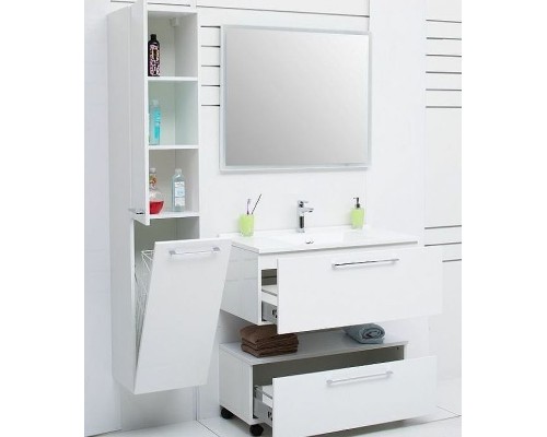 Шкаф пенал De Aqua Токката Тока 1 35 L 167272 подвесной с бельевой корзиной Белый