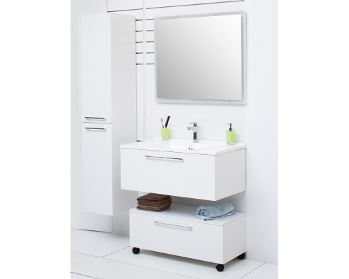 Шкаф пенал De Aqua Токката Тока 1 35 L 167272 подвесной с бельевой корзиной Белый