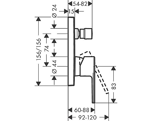 Смеситель для душа Hansgrohe Vernis Shape 71468670 Черный матовый
