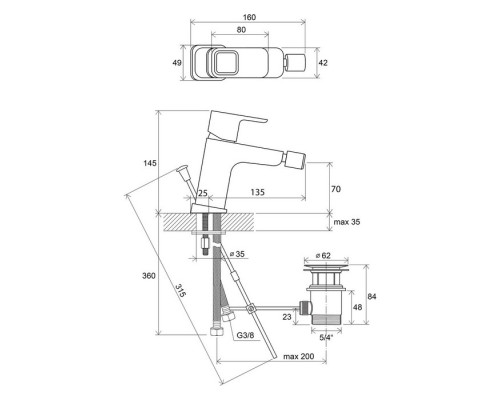Смеситель для биде Ravak X070067
