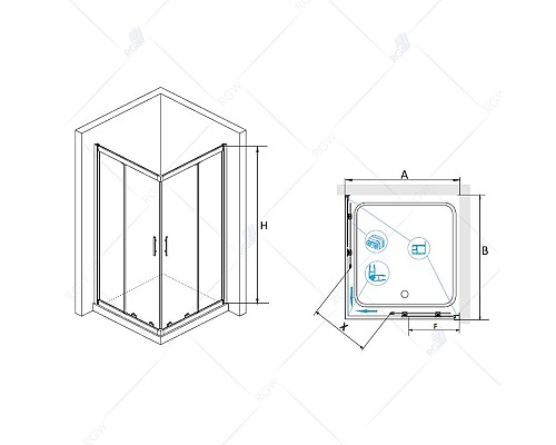 Душевой уголок RGW HO-31 80х80