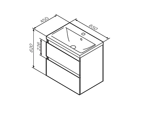 Тумба под раковину AM.PM X-Joy подвесная M85AFHX0652WG