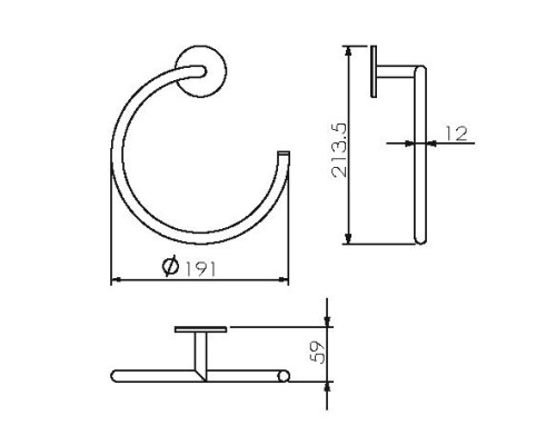 Полотенцедержатель кольцо на клейкой основе 3 мм LANGBERGER 30838A