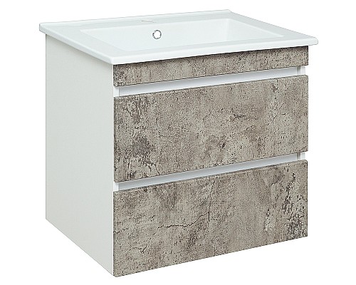 Тумба под раковину Runo Манхэттен 65 00-00001018 Серый бетон Белая