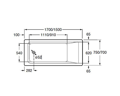 Акриловая ванна Roca Easy 170x70 ZRU9302905 Акриловая ванна Roca Easy 170x70 ZRU9302905