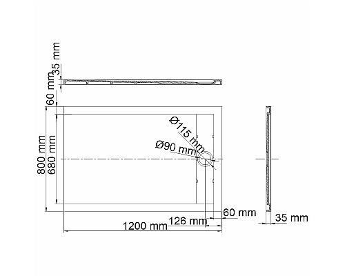 Душевой поддон из искусственного камня WasserKRAFT Mindel 120х80 85T06 Белый матовый