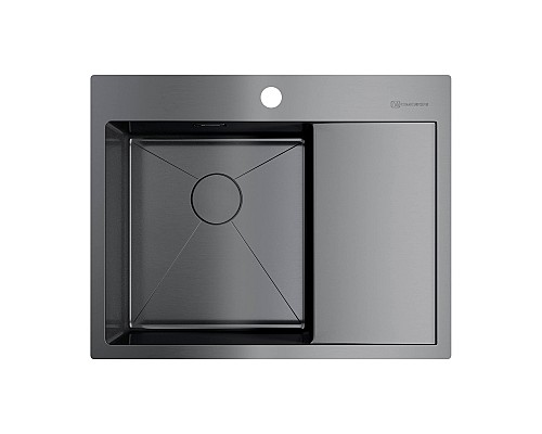 Кухонная мойка Omoikiri Akisame 65-GM-L 4973097 вороненая сталь