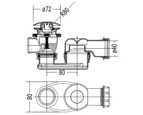 Сифон для ванны Devon&Devon SFAS400.51CR Хром