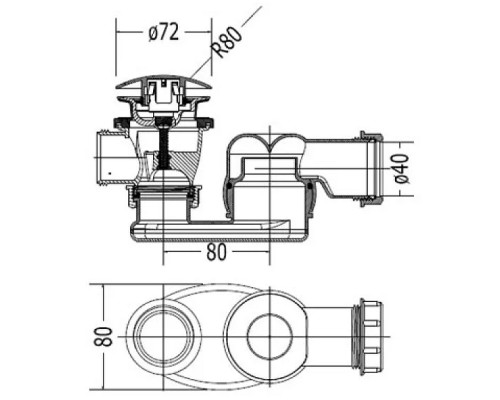 Сифон для ванны Devon&Devon SFAS400.51CR Хром