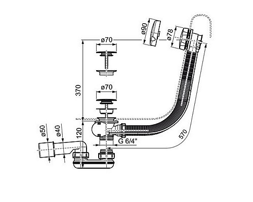 Сточный комплект для ванн Ravak хpом X01305
